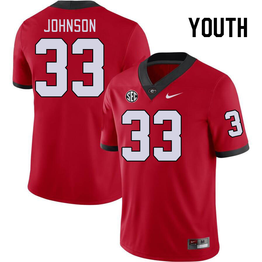 Youth #33 Quintavius Johnson Georgia Bulldogs College Football Jerseys Stitched-Red